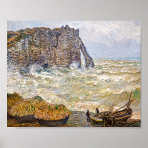 Poster Mer orageuse à Étretat Monet