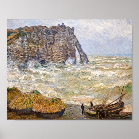 Poster Mer orageuse à Étretat | Monet | (Devant)