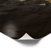 Poster Mer orageuse, vagues s'écrasant sur des rochers (Coin)