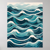 Poster Mer Sérénissime : une vague d'aquarelle (Devant)