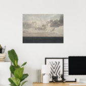 Poster Mer sombre, Huile sur toile, art vintage, (Bureau à domicile)