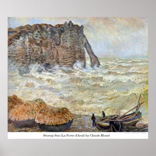Poster Mer Stormy (La Porte d'Aval) par Claude Monet (Devant)