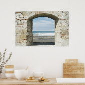 Poster Mer vue d'une arcade (Cuisine)