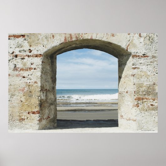 Poster Mer vue d'une arcade (Devant)