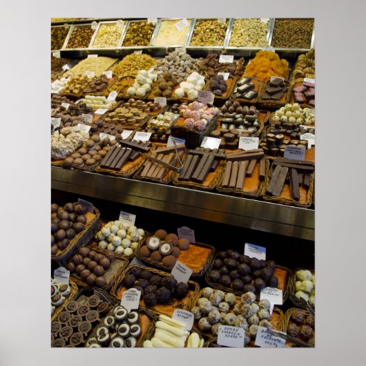 Poster Mercat de Sant Josep, bonbons au chocolat assortis (Devant)