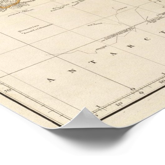 Poster Mercators Projection du monde (Coin)