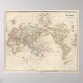 Poster Mercators Projection du monde (Devant)