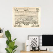 Poster Merced, CA. Panoramic Map 1888 (1062A) (Bureau à domicile)