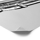 Poster Mercedes Benz 280 SL Illustration convertible (Coin)