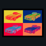 Poster Mercedes Benz 300 SL Convertible Pop Art<br><div class="desc">Illustration classique colorée 1960 Mercedes Benz 300 SL Convertible Pop Art.</div>
