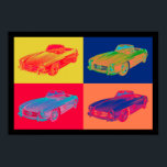 Poster Mercedes Benz 300 SL Convertible Pop Art<br><div class="desc">Illustration classique colorée 1960 Mercedes Benz 300 SL Convertible Pop Art.</div>
