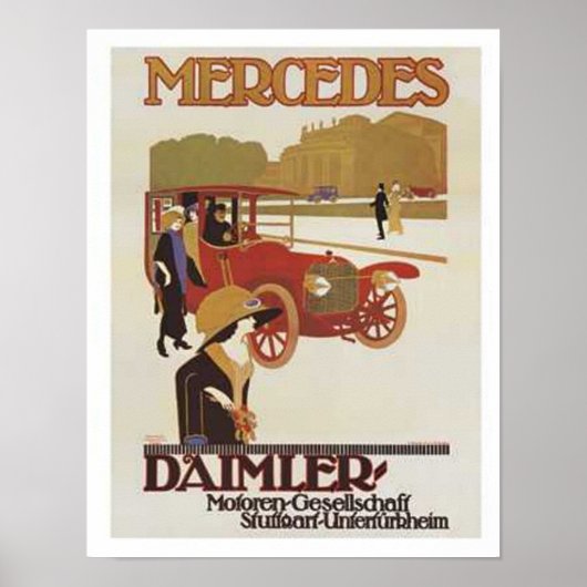 Poster Mercedes vintage Daimler Ad 2 (Devant)