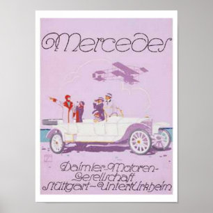 Poster Mercedes Vintages Ad-Purple, avion