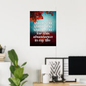 Poster Merci Abondance Droit de l'argent Citation d'attra (Bureau à domicile)