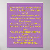 Poster Merci Appréciation Poème Aimer Cadeau (Devant)