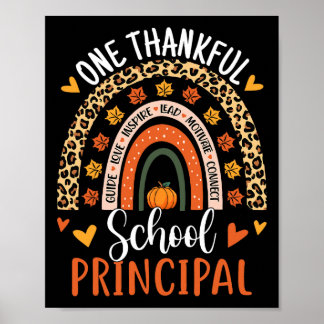 Poster Merci au directeur de l'école Thanksgiving Rainbow