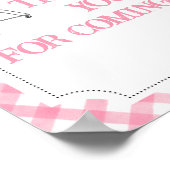 Poster Merci Baby shower BBQ Burger rose pour venir (Coin)