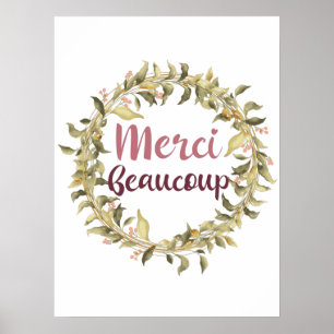 Poster Merci Beaucoup Merci Français