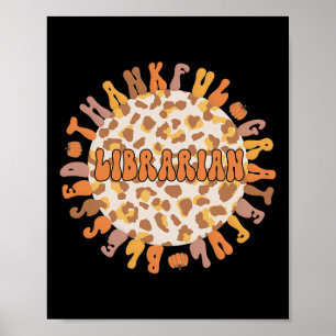 Poster Merci bibliothécaire Thanksgiving Library Worker 1