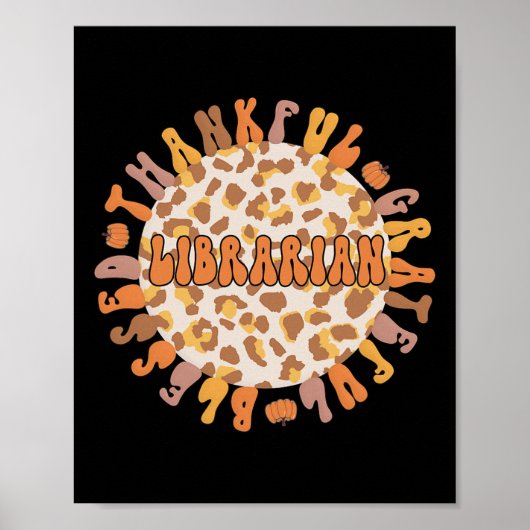 Poster Merci bibliothécaire Thanksgiving Library Worker 1 (Devant)