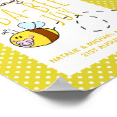 Poster Merci Bienvenue Baby shower BA-BEE Panneau jaune (Coin)