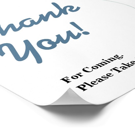 Poster Merci Bleu Baby shower Eucalyptus SIGNE (Coin)