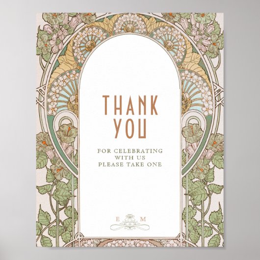 Poster Merci Bougainvillea signe Art Nouveau par Mucha (Devant)