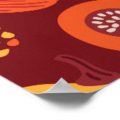 Poster Merci Citrouille Brown Motif sans Seamless. (Coin)