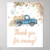 Poster Merci Citrouille de camion bleu pour venir (Devant)