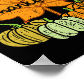 Poster Merci Citrouille feuille mignon Thanksgiving Fall  (Coin)