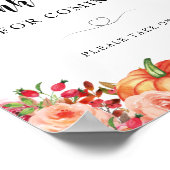 Poster Merci Citrouille floral et orange pour venir (Coin)