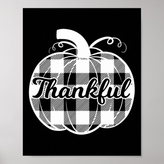 Poster Merci Citrouille mignon Thanksgiving Automne Pla d (Devant)