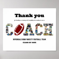 Merci Coach Football Team Photo Collage
