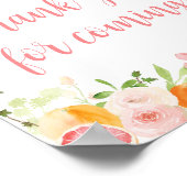 Poster Merci d'agrumes rose et orange pour venir (Coin)
