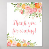 Poster Merci d'agrumes rose et orange pour venir (Devant)