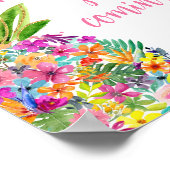 Poster Merci d'ananas floral tropical pour venir (Coin)