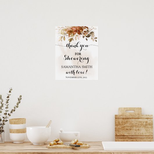 Poster Merci d'automne pour douche de mariée automne (Cuisine)