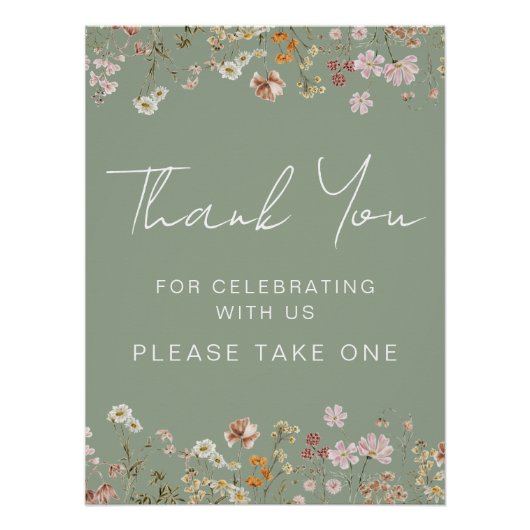 Poster Merci d'avoir célébré avec nous Wildflower (Devant)