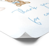 Poster Merci de Baby shower à bulle d'ours bleu pour veni (Coin)