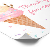 Poster Merci de Baby shower de crème glacée à venir (Coin)