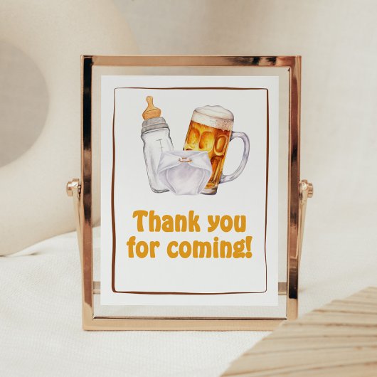 Poster Merci de Baby shower de fête de la couche de bière