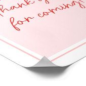 Poster Merci de Baby shower de fraise rouge pour venir (Coin)