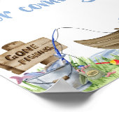 Poster Merci de Baby shower de pêche à venir (Coin)