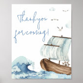 Poster Merci de Baby shower nautique pour venir (Devant)