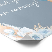 Poster Merci de ballon d'ours bleu Boho pour venir (Coin)