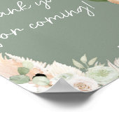 Poster Merci de bébé de l'Ours de Boho vert pour venir (Coin)