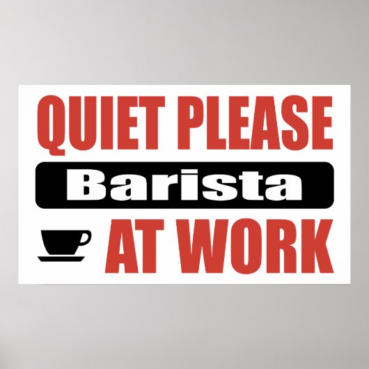 Poster Merci De Bien Vouloir Barista Au Travail (Devant)