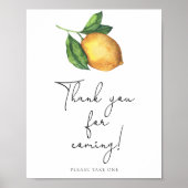 Poster Merci de branche de citron pour venir (Devant)