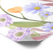 Poster Merci de Fête des mariées Fleur sauvage Scabiosa (Coin)