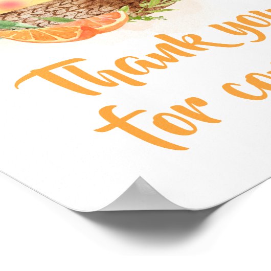 Poster Merci de la petite croûte orange Citrus pour venir (Coin)